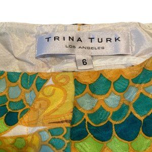 Trina Turk LA Shorts Womens 6 Colorful Retro Print Bermuda Stretch